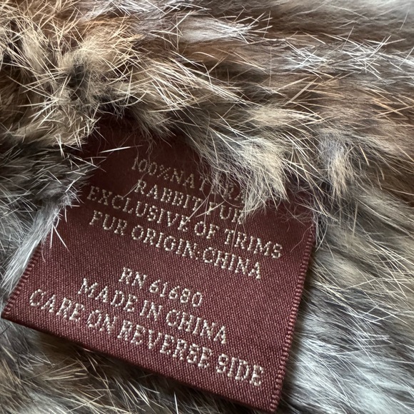 525 America Rabbit Fur Vest in Brown and Tan - Picture 6 of 6